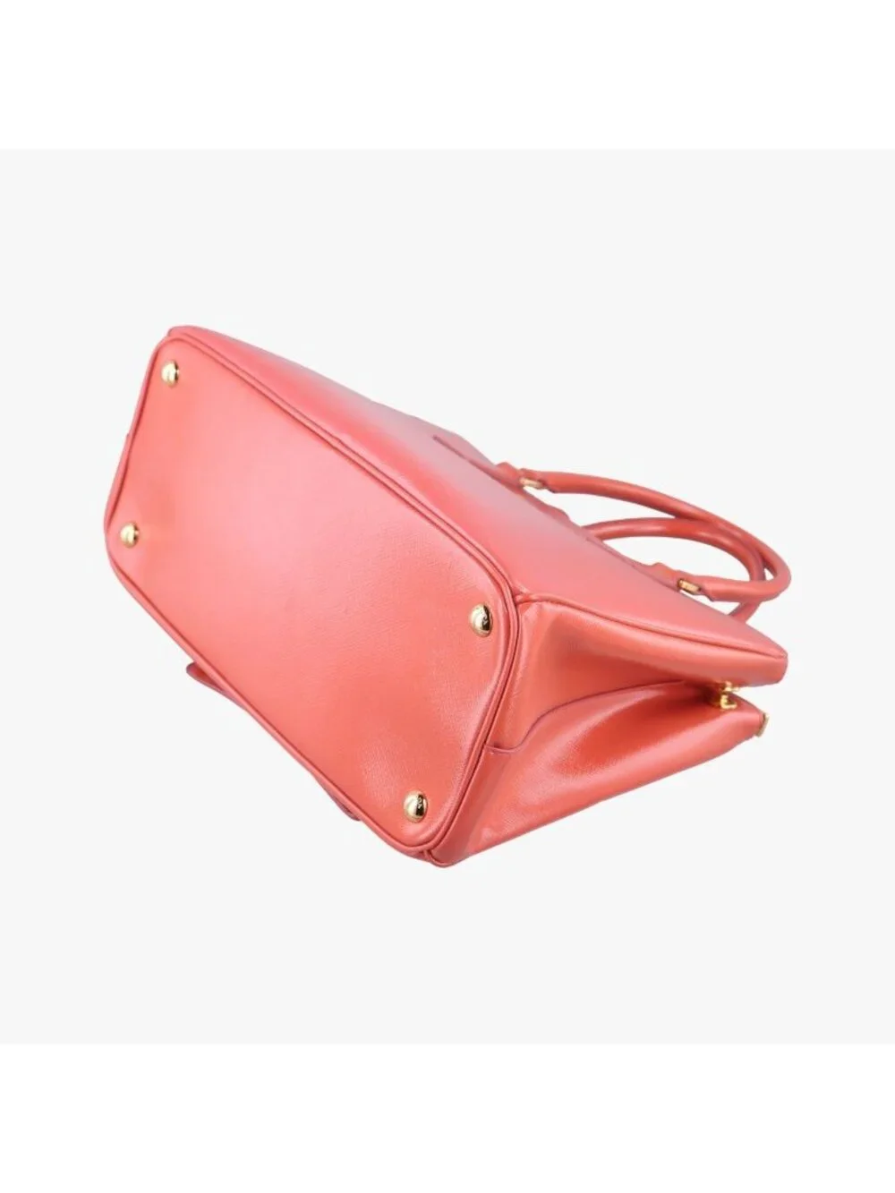 Prada Galleria Front Pocket Orange Patent 14 Shoulder Bag
